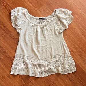 Ing Ivory Crochet Detail Blouse